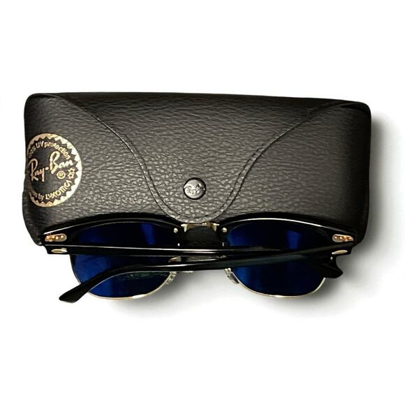 RAY BAN POLARIZED CLUBMASTER SUNGLASSES (49[]21mm) RB3016, 901/58, BLACK/GOLD - Picture 11 of 13